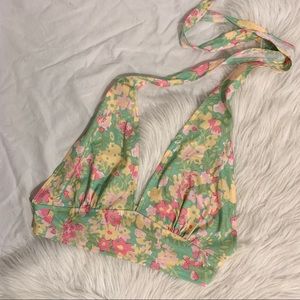 🛍3/30 Retro Floral Halter Top